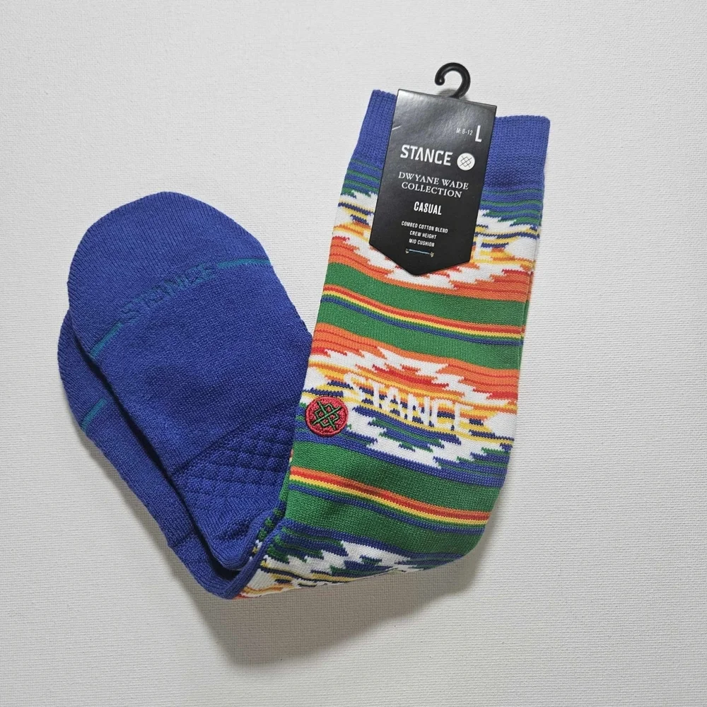 Dwyane Wade Socks Collection Stance Crew‎ Height Blue White Orange Mid Cushion